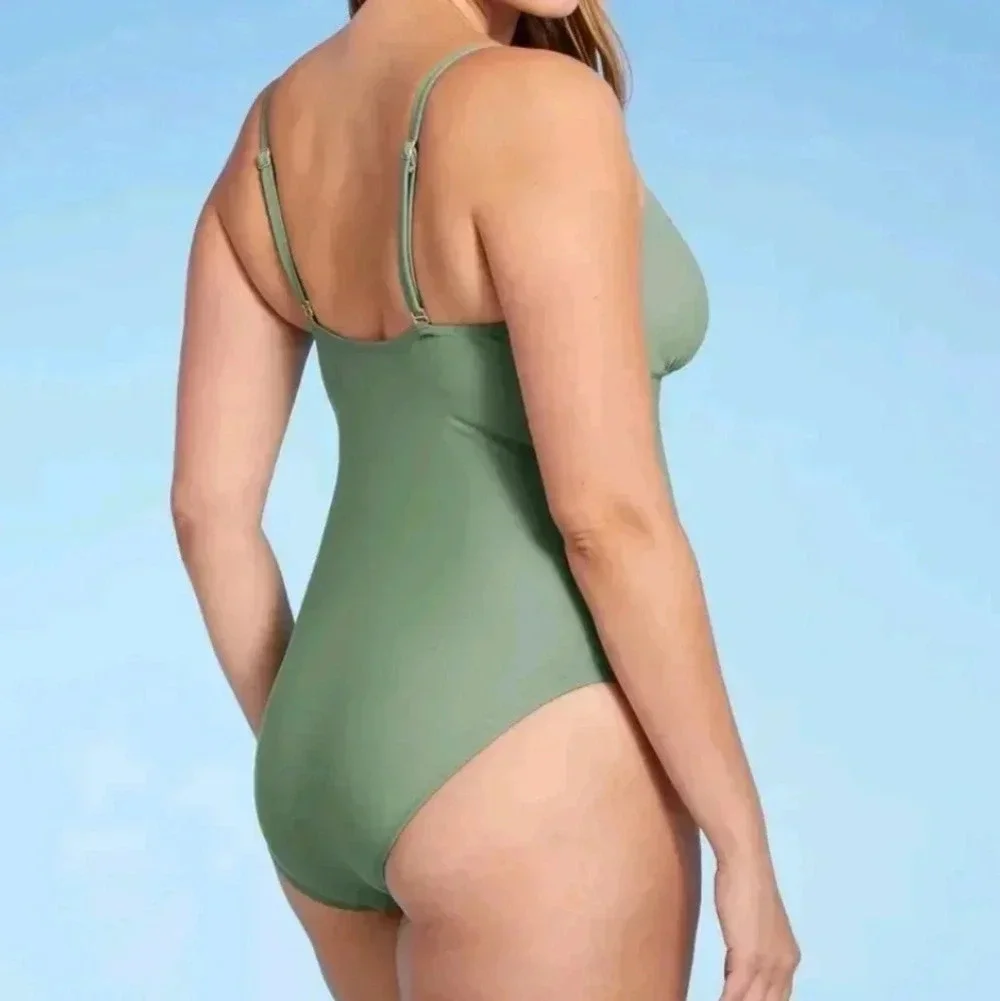 Kona Sol Sage Green One Piece Swimsuit Size Large NWOT